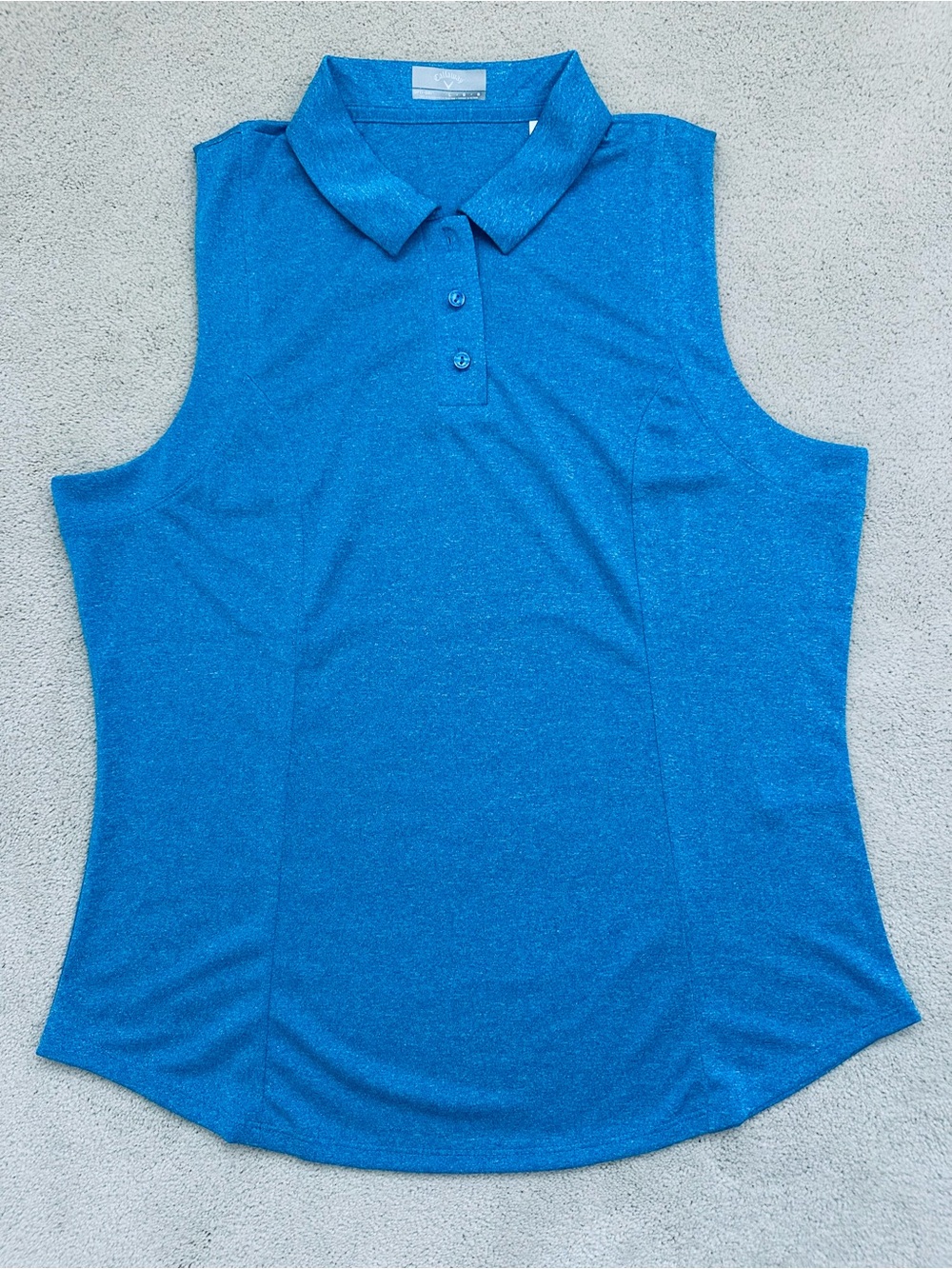 Callaway Sleeveless Polo Tank Top - Bright Blue | Size Large